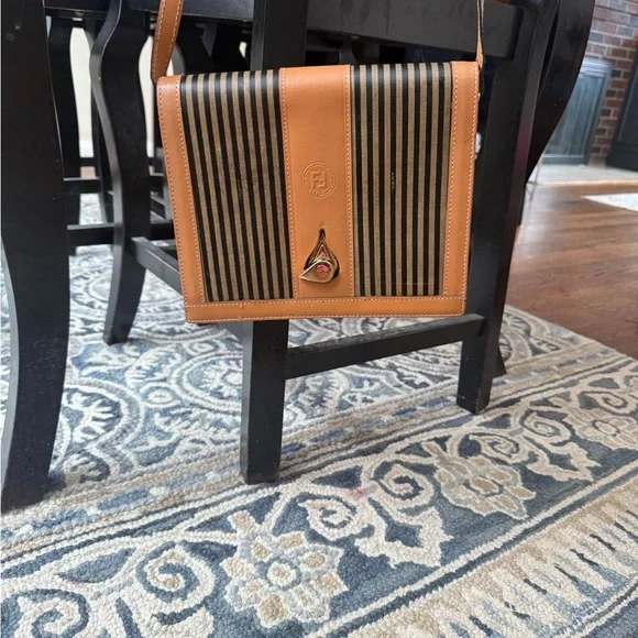 Beautiful Authentic Vintage Fendi Penguin Stripe Crossbody - Picture 6 of 16